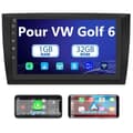 Miniatyrbild 1 av 6: AWESAFE Android 12 bilradio för VW Golf 6 (2008-2016) 1GB + 32GB 9-tums pekskärm med Carplay GPS WiFi Bluetooth Android Auto