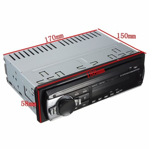 Bilradio Stereo In-Dash Bluetooth 1Din MP3-spelare FM AM USB SD AUX 12V