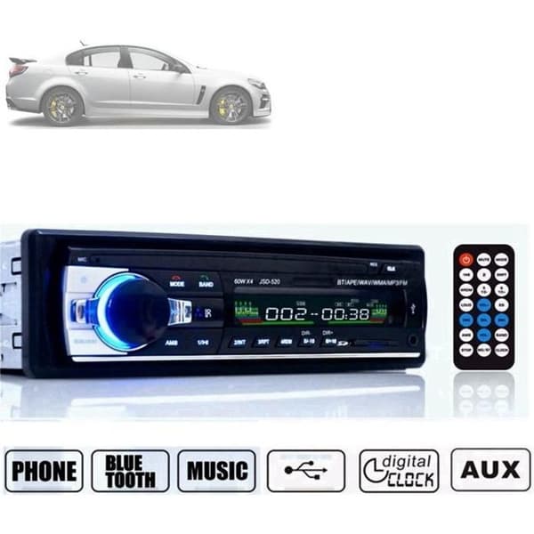 Bilradio Stereo In-Dash Bluetooth 1Din MP3-spelare FM AM USB SD AUX 12V