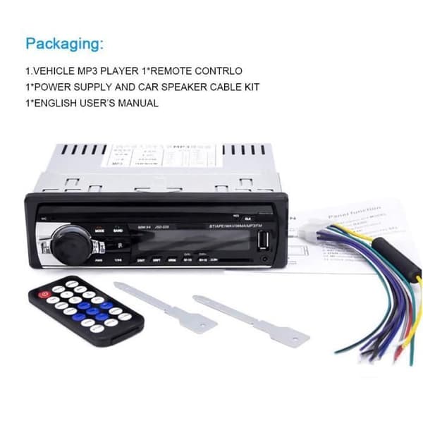 Bluetooth bilradio, 4x60W bilradio Stereo Video FM-radio, MP3-spelare USB-SD-AUX Handsfree med fjärrkontroll