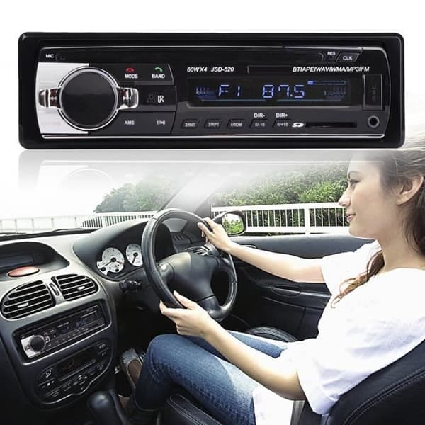 Bluetooth bilradio, 4x60W bilradio Stereo Video FM-radio, MP3-spelare USB-SD-AUX Handsfree med fjärrkontroll