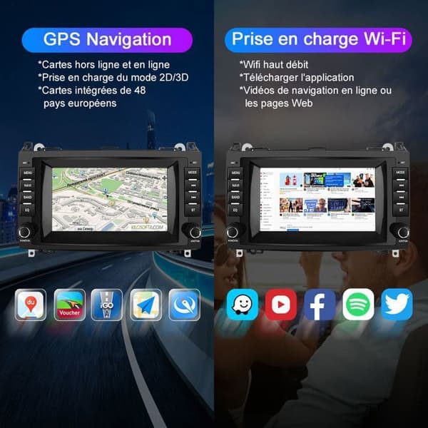 AWESAFE Android 13 2GB+64GB bilradio för Mercedes-Benz Vito Viano Sprinter W639/B-Class W245/W169 8"-skärm Carplay Android Auto