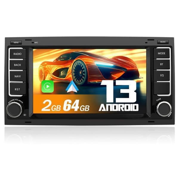 AWESAFE Android 13 2GB+64GB Bilradio för VW Touareg Transporter T5 Multivan 7" Pekskärm GPS Carplay Android Auto WiFi