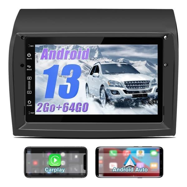 AWESAFE Android 13 2GB+64GB bilradio för Fiat Ducato Peugeot Boxer Citroën Jumper, 7 tums skärm med Carplay Android Auto GPS