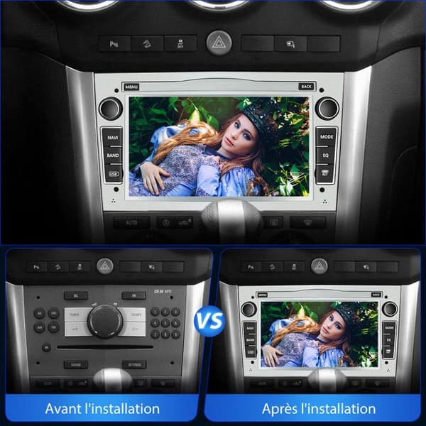 AWESAFE Android 13 2GB+64GB bilradio för Opel 7''-skärm med Carplay Android Auto USB SD RDS Bluetooth - Grå
