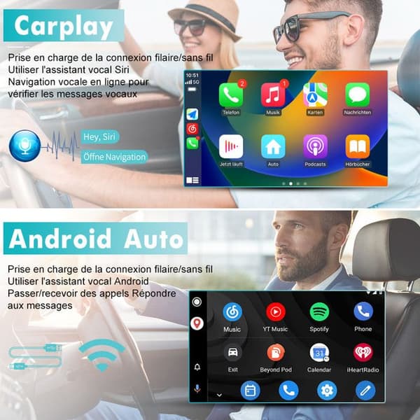 AWESAFE Android 13 2GB+64GB bilradio för Peugeot 206 (2002-2010) med 7-tums pekskärm GPS Carplay Android Auto Bluetooth
