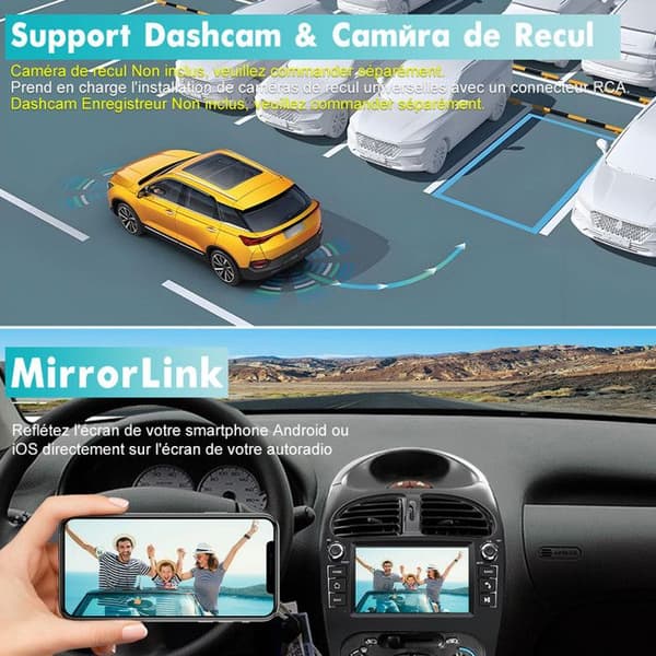 AWESAFE Android 13 2GB+64GB bilradio för Peugeot 206 (2002-2010) med 7-tums pekskärm GPS Carplay Android Auto Bluetooth