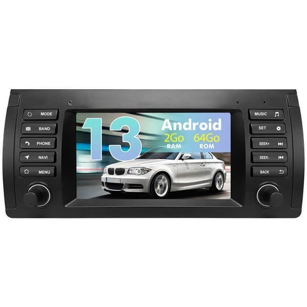 AWESAFE Android 13 2GB+64GB bilradio för BMW E39(1996-2003) med 7" skärm Carplay/Android Auto Bluetooth Mirrorlink WiFi GPS