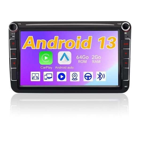 AWESAFE Android 13 2GB+64GB Bilradio för Golf 5 6 VW Passat Polo Seat Skoda 8'' Pekskärm Carplay Android Auto GPS WiFi