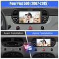 Miniatyrbild 2 av 6: AWESAFE Android 13 2GB+64GB bilradio för Fiat 500(2007-2015) 7-tumsskärm med Carplay Android Auto GPS WiFi DSP FM