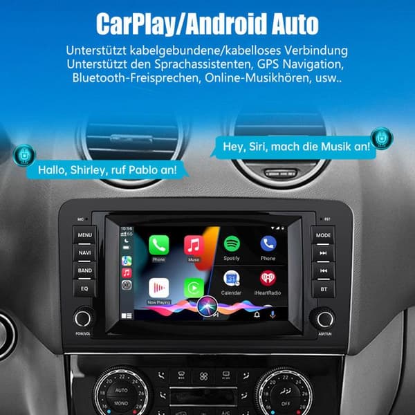 AWESAFE Android 13 2GB+64GB bilradio för Mercedes Benz ML-Class W164/GL-Class X164 (2005-2012) 7-tumsskärm Carplay Android Auto