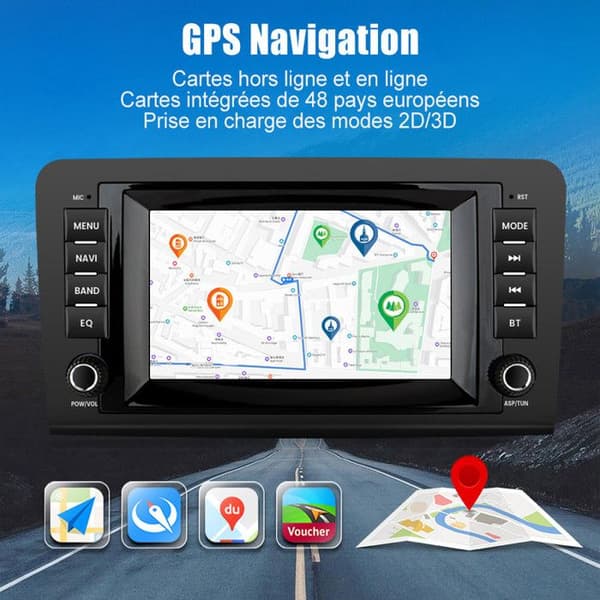 AWESAFE Android 13 2GB+64GB bilradio för Mercedes Benz ML-Class W164/GL-Class X164 (2005-2012) 7-tumsskärm Carplay Android Auto