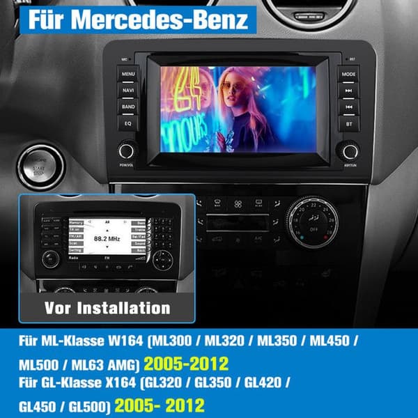 AWESAFE Android 13 2GB+64GB bilradio för Mercedes Benz ML-Class W164/GL-Class X164 (2005-2012) 7-tumsskärm Carplay Android Auto