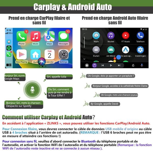 AWESAFE 4G Android 13 Bilradio 6GB+128GB för Megane 2,7 tums skärm Carplay Android Auto Bluetooth WiFi RDS GPS FM