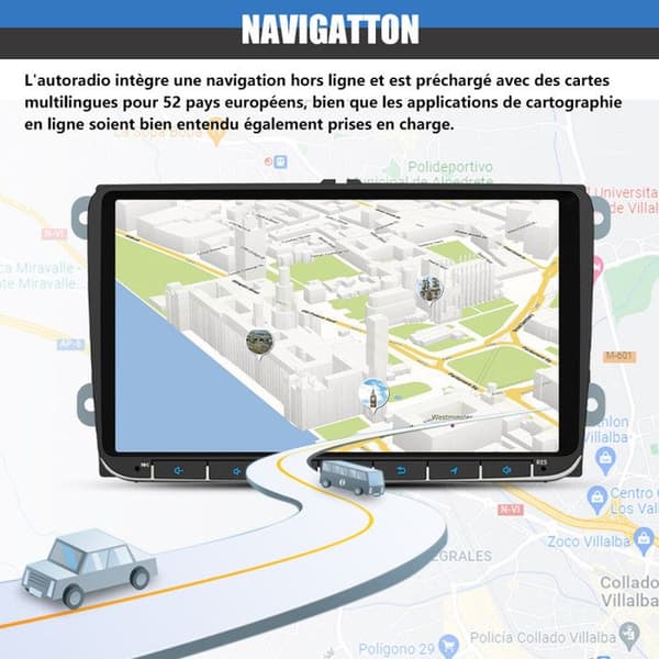 AWESAFE 4G Android 13 6GB+128GB Bilradio för Golf 5 6 VW Passat Polo Seat Skoda, 9''-skärm Carplay Android Auto GPS WiFi