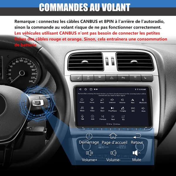 AWESAFE 4G Android 13 6GB+128GB Bilradio för Golf 5 6 VW Passat Polo Seat Skoda, 9''-skärm Carplay Android Auto GPS WiFi