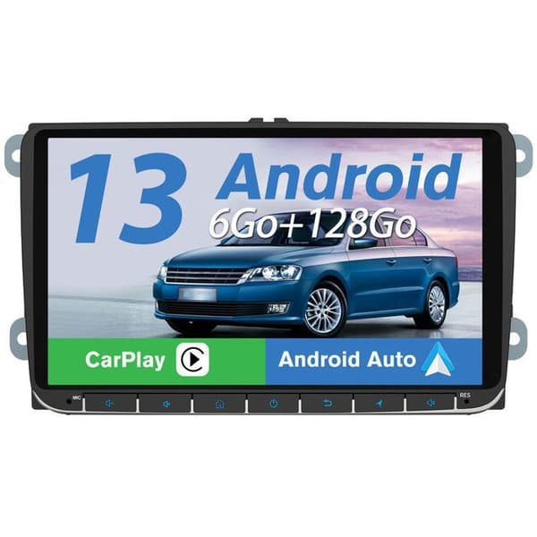 AWESAFE 4G Android 13 6GB+128GB Bilradio för Golf 5 6 VW Passat Polo Seat Skoda, 9''-skärm Carplay Android Auto GPS WiFi