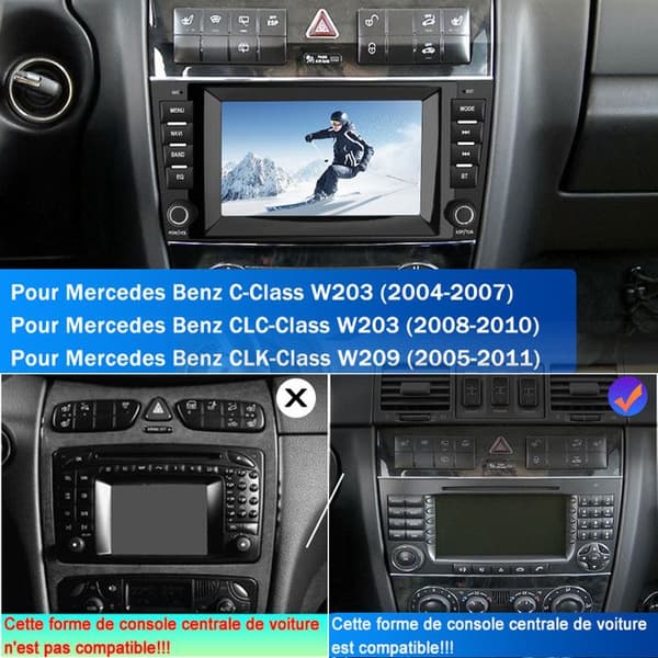 AWESAFE 8'' 4G Android 13 bilradio 6GB+128GB för Mercedes-Benz C-Klass CLC-Klass W203 (2008-2010) CLK-Klass W209 (2005-2011)