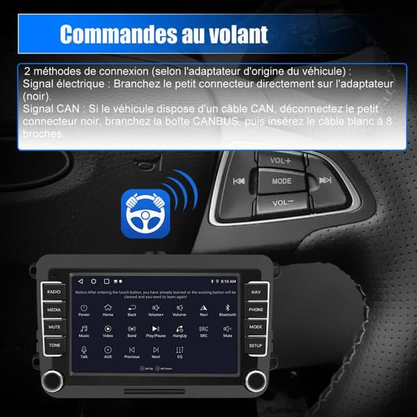 AWESAFE 4G Android 13 6GB+128GB Bilradio för Golf 5 6 VW Passat Polo Seat Skoda, 7''-skärm Carplay Android Auto GPS WiFi