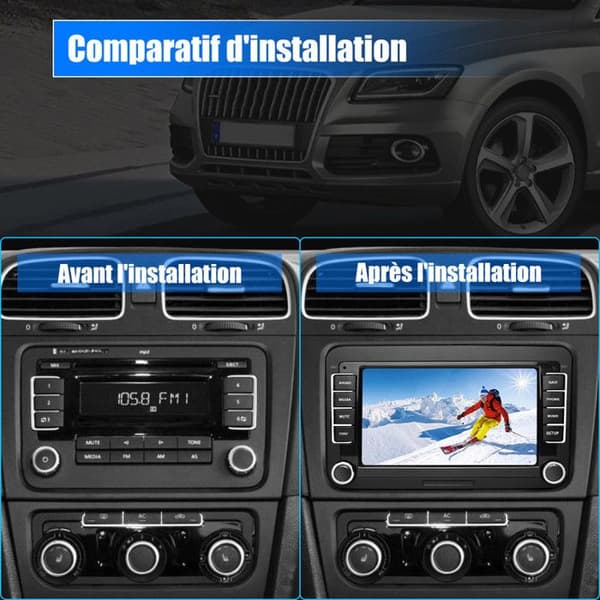 AWESAFE 4G Android 13 6GB+128GB Bilradio för Golf 5 6 VW Passat Polo Seat Skoda, 7''-skärm Carplay Android Auto GPS WiFi