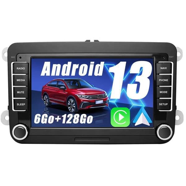 AWESAFE 4G Android 13 6GB+128GB Bilradio för Golf 5 6 VW Passat Polo Seat Skoda, 7''-skärm Carplay Android Auto GPS WiFi