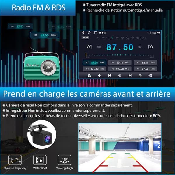 AWESAFE 4G Android 13 Bilradio 4GB+64GB för Seat Ibiza 6j (2009-2013) 7 tums skärm med Android Auto Carplay GPS Bluetooth RDS