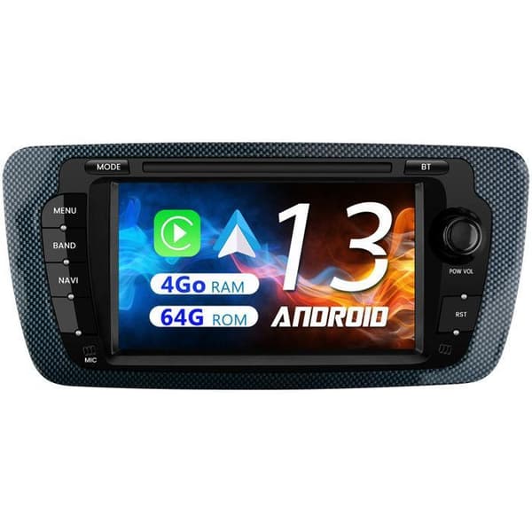 AWESAFE 4G Android 13 Bilradio 4GB+64GB för Seat Ibiza 6j (2009-2013) 7 tums skärm med Android Auto Carplay GPS Bluetooth RDS