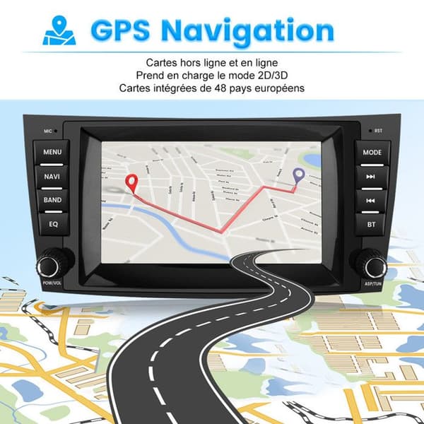 AWESAFE 4G Android 13 4GB+64GB bilradio för Mercedes-Benz E-Class W211 GLS-Class W219 med 8-tumsskärm Carplay Android Auto GPS