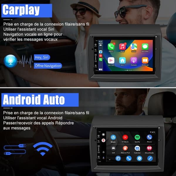 AWESAFE 4G Android 13 Bilradio 6GB+128GB för Fiat Ducato Peugeot Boxer Citroën Jumper 7''-skärm med Carplay Android Auto GPS FM