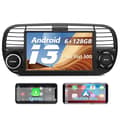 Miniatyrbild 1 av 6: AWESAFE 4G Android 13 6GB+128GB bilradio för Fiat 500(2007-2015) med 7-tums pekskärm Carplay Android Auto GPS WiFi DSP FM