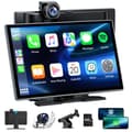 Miniatyrbild 1 av 6: TOGUARD 9" Autoradio Carplay Trådlös Framkamera 4K+1080P Backkamera för Apple Carplay/Android Auto TF-kort 64G