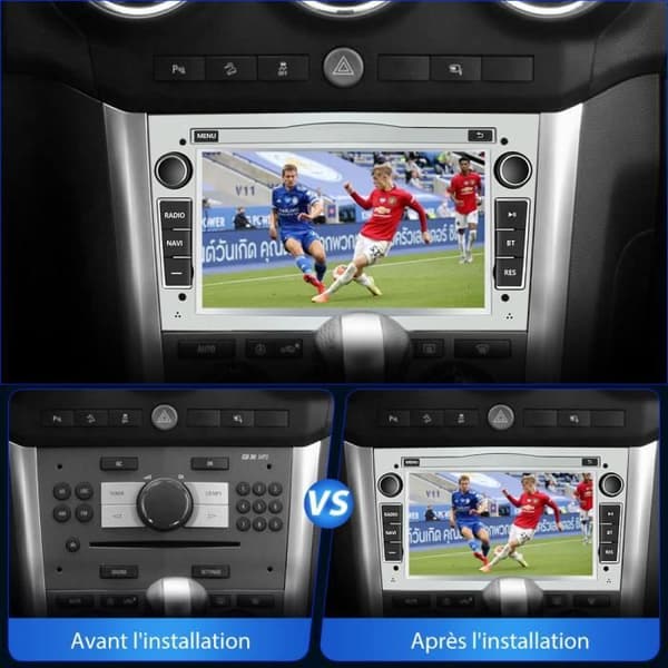 AWESAFE Android 12 bilradio för Opel, 2GB+32GB 7 tum med Carplay Android Auto USB SD RDS Bluetooth - Grå