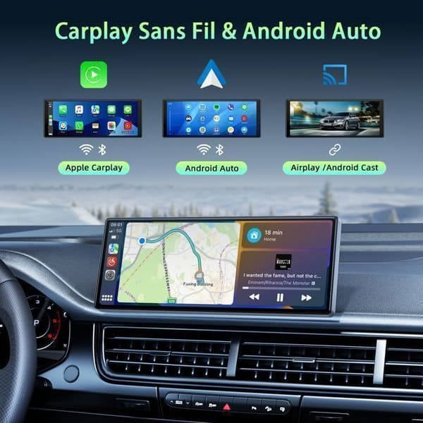 TOGUARD 9.26" Autoradio Carplay pekskärm Bil Bluetooth för Apple Carplay och Android Auto trådlöst