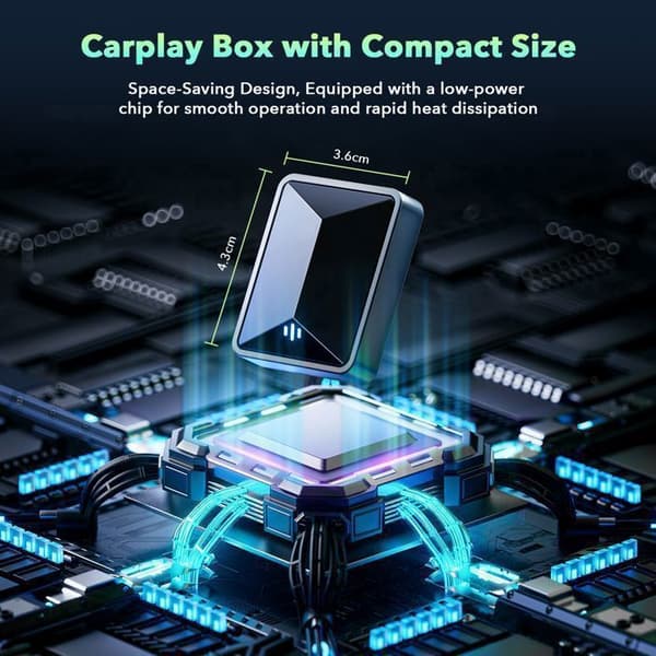 TOGUARD Trådlös Carplay-adapter CarPlay Android Auto WiFi 5,8 GHz Bluetooth iOS 10+, Android 11+