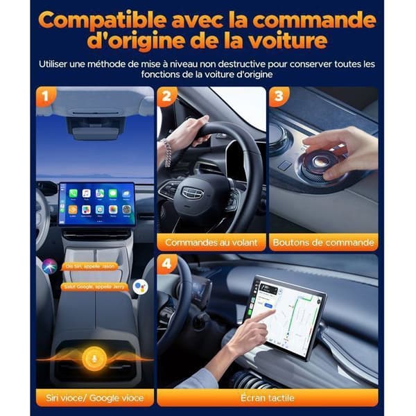 Trådlös Carplay-adapter för Apple CarPlay och Android Auto WiFi 5.8GHz Bluetooth Kompatibel med bilar från 2016