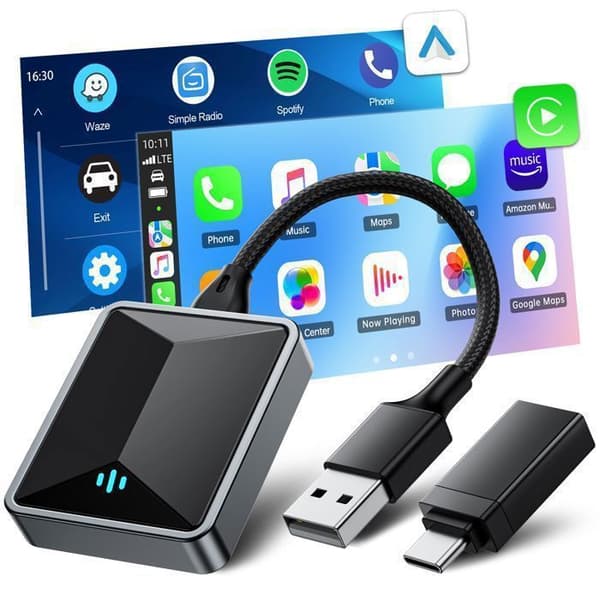 Trådlös Carplay-adapter för Apple CarPlay och Android Auto WiFi 5.8GHz Bluetooth Kompatibel med bilar från 2016