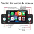 Miniatyrbild 2 av 4: INN Carplay Bluetooth Bilradio med Android Auto 5 tums pekskärm GPS Navigationsradio med backkamera Mirror Link Wi