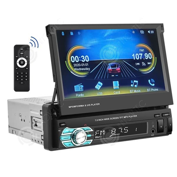INN Carplay bluetooth bilradio med Android Auto Manuell indragning 7 tums pekskärmsradio med backkamera Spegel Lin