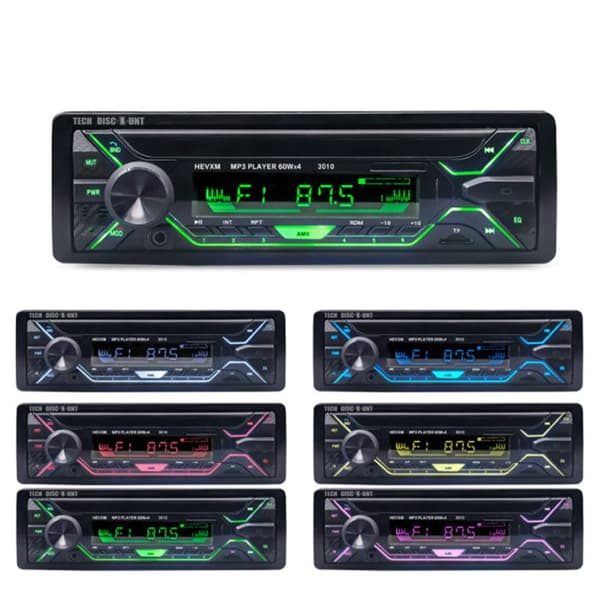 Autoradio Bluetooth FM Radio Stéréo 60W x 4, MP3-spelare H handsfree bil, USB-SD-TF-AUX stöd + fjärrkontroll