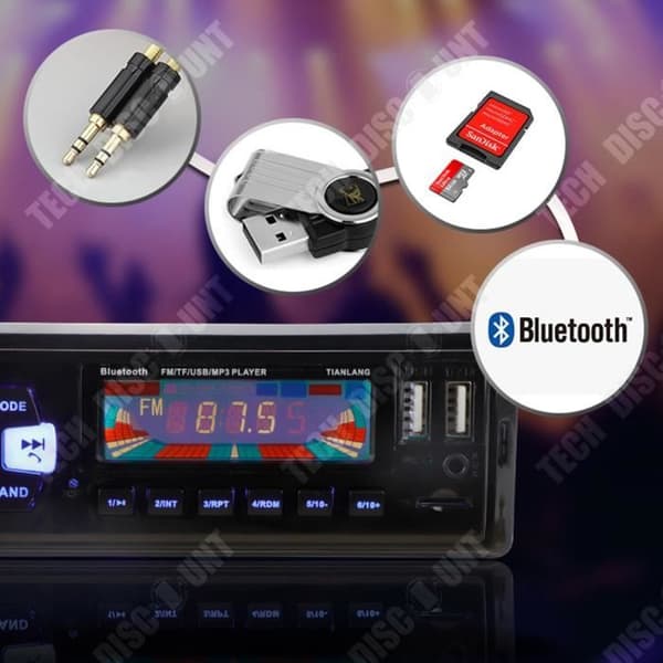 TD® Bilstereo MP3-kort U Disk Surround Ljudkvalitet Inbyggd trådlös FM-radio DVD CD Dold bil Inbyggd MP3-spelare