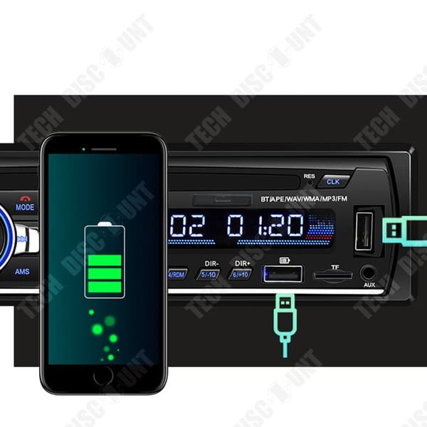 TD® Bilradio Bluetooth Dubbel USB Bil MP3 Bil Single Pin 12V Bluetooth Card Player U Disk Bilradio