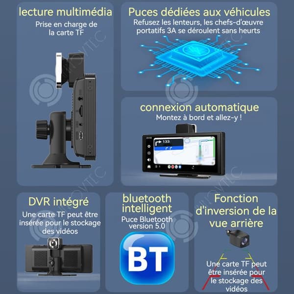 INN Bil MP5 128G SD med Backkamera och Körregistrator Bärbar Bilradio 10,26 tum Backkamera Carplay och Android