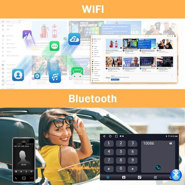 AWESAFE Autoradio Android 13 för Peugeot 307 307CC 307SW (2002-2013) 2Go+64Go 10'' Pekskärm med knappar Carplay Android Auto