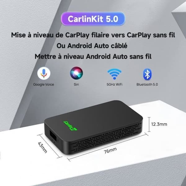 Trådlös Adapter - GENERIC - Carlinkit 5.0 2air - Bluetooth 5.0 - Kompatibel med iOS och Android
