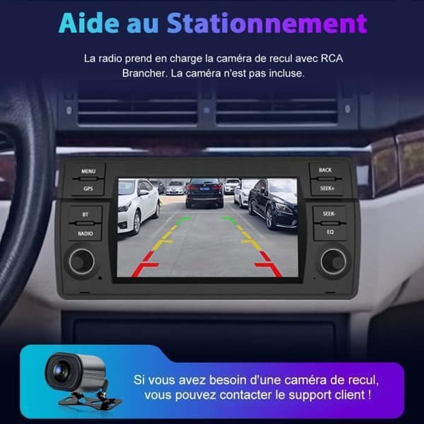 Junsun Autoradio Android 13 2Go+64Go för BMW E46 Rover 75 MG ZT Carplay Android Auto med 7'' Pekskärm GPS Bluetooth WiFi