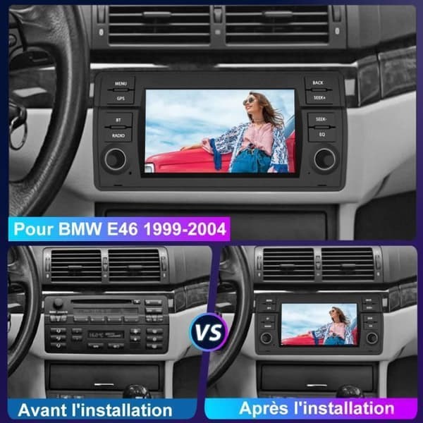 Junsun Autoradio Android 13 2Go+64Go för BMW E46 Rover 75 MG ZT Carplay Android Auto med 7'' Pekskärm GPS Bluetooth WiFi
