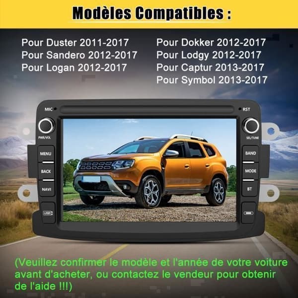 Junsun Autoradio Android 13 2Go+32Go för Renault Dacia Duster Sandero Captur Lodgy Symbol Logan 7" Skärm Carplay Android Auto GPS