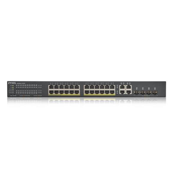 Zyxel GS1920-24HPv2 24 x 10-100-1000 (PoE+) Smart Switch + 4 x Combo Gigabit SFP + 4 x 10-100-1000...