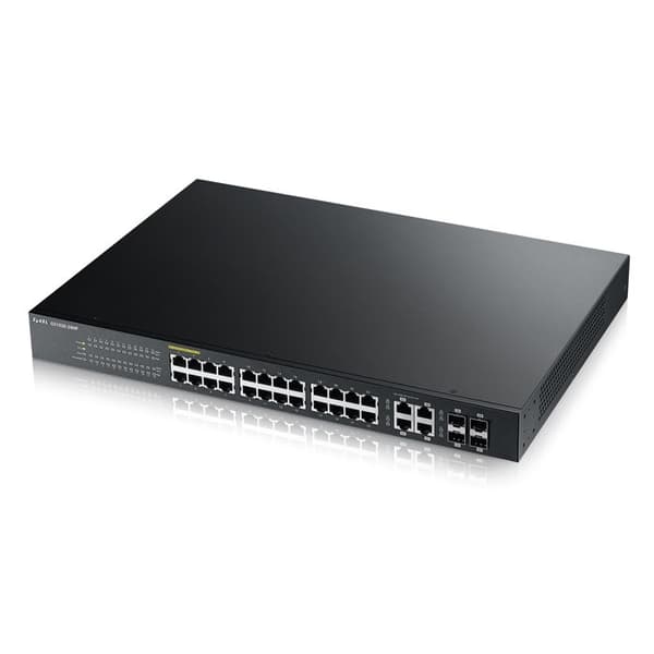 Zyxel GS1920-24HPv2 24 x 10-100-1000 (PoE+) Smart Switch + 4 x Combo Gigabit SFP + 4 x 10-100-1000...
