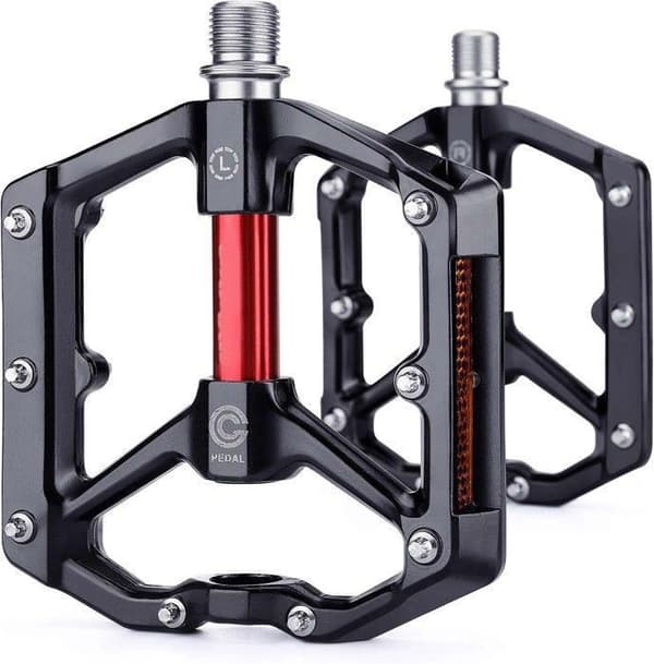 Road/MTB cykelpedaler i aluminium, MTB-pedaler med avtagbara klossar